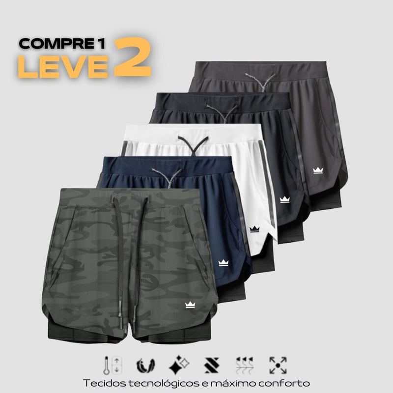 Shorts Dry-Fit™ de Compressão BZN - COMPRE 1 LEVE 2