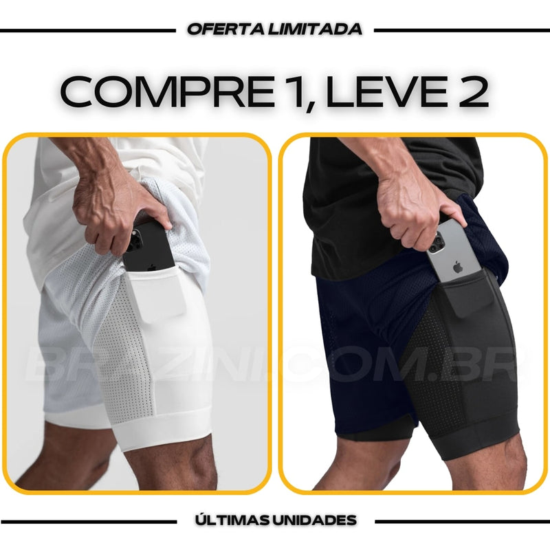 Shorts Dry-Fit™ de Compressão BZN - COMPRE 1 LEVE 2