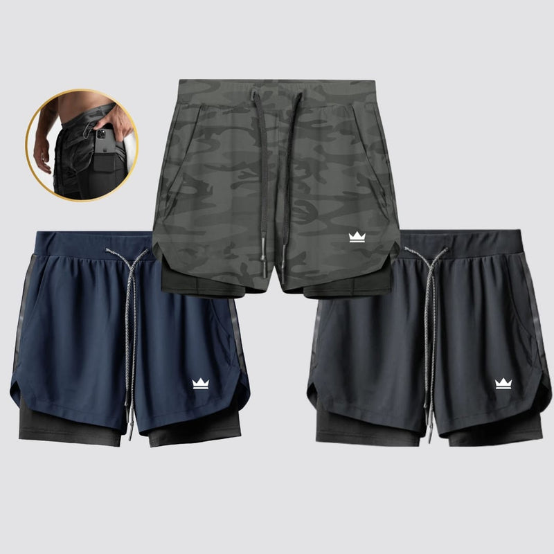 - Kit Shorts Dry-Fit™ de Compressão BZN - COMPRE 2 LEVE 3